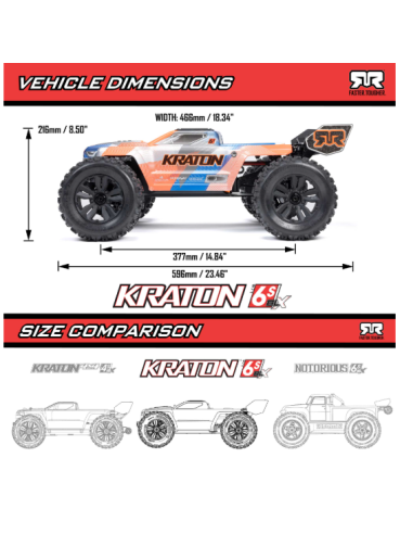 KRATON 6S 1/8 4X4 RTR Brushless Speed Truck Blue/Red