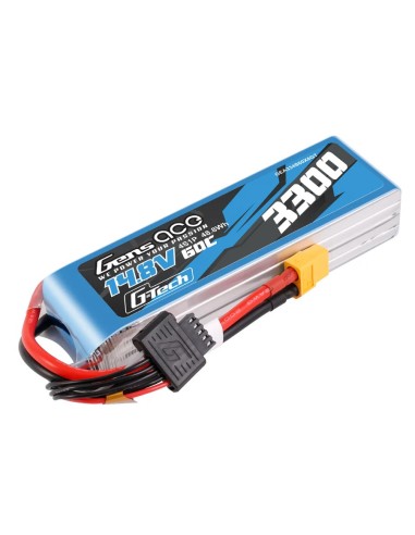 Gens ace G-Tech 3300mAh 14.8V 60C 4S1P Lipo Battery Pack with XT60 plug