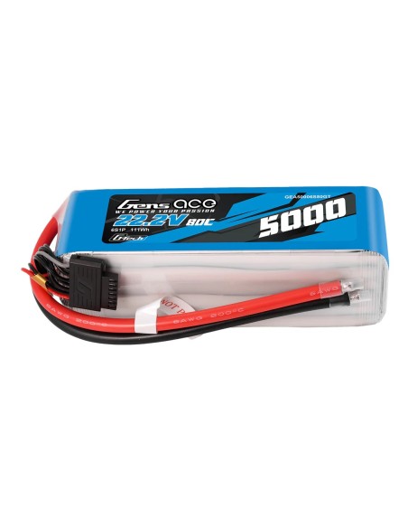 Gens Ace G-Tech 5000mAh 22.2V 80C 6S1P Heli Lipo Battery(F5B)