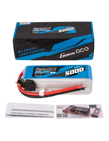Gens Ace G-Tech 5000mAh 22.2V 80C 6S1P Heli Lipo Battery(F5B)
