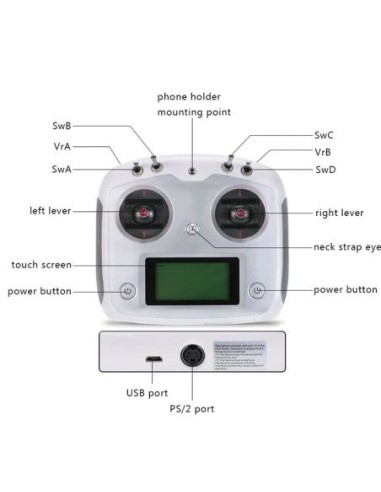 EMISORA i6S 10CH CON RECEPTOR iA6B S-BUS (6CH AFHDS 2A) FLYSKY