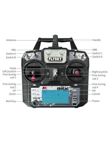 EMISORA i6X 10CH CON RECEPTOR iA10B S-BUS (10CH AFHDS 2A) FLYSKY