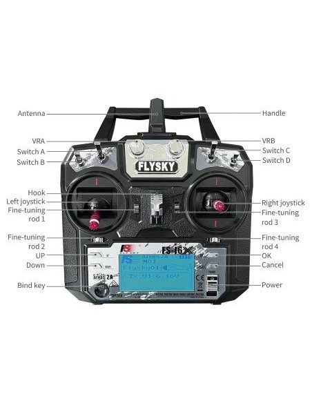 EMISORA i6X 10CH CON RECEPTOR iA10B S-BUS (10CH AFHDS 2A) FLYSKY