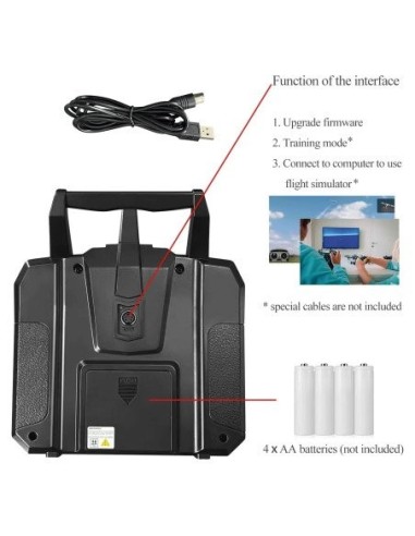 EMISORA i6X 10CH CON RECEPTOR iA10B S-BUS (10CH AFHDS 2A) FLYSKY