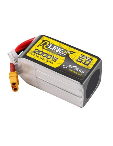 Tattu R-Line Version 5.0 2000mAh 14.8V 150C 4S1P Lipo Battery Pack with XT60 Plug