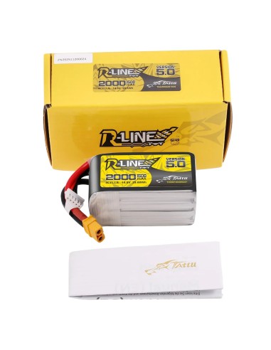 Tattu R-Line Version 5.0 2000mAh 14.8V 150C 4S1P Lipo Battery Pack with XT60 Plug