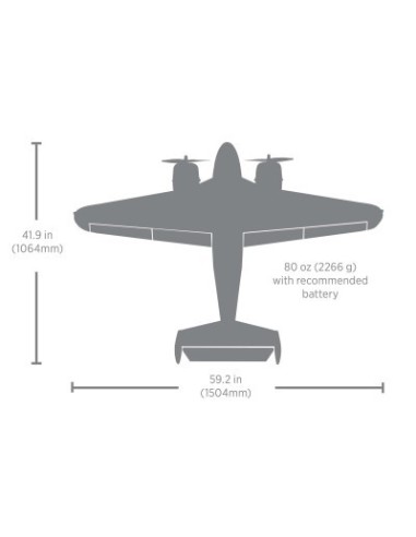 Beechcraft D18-RC-45J 1.5m BNF Basic with AS3X+ and SAFE Selec