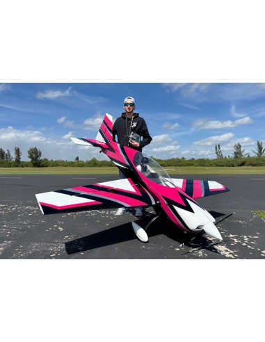 EXTREMEFLIGHT-RC EXTRA NG 104" V3 rosa/blanco ARF con ala de bloqueo rápido CNC