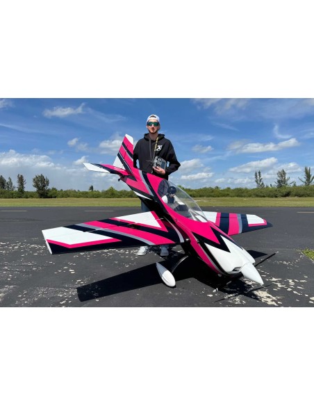 EXTREMEFLIGHT-RC EXTRA NG 104" V3 rosa/blanco ARF con ala de bloqueo rápido CNC