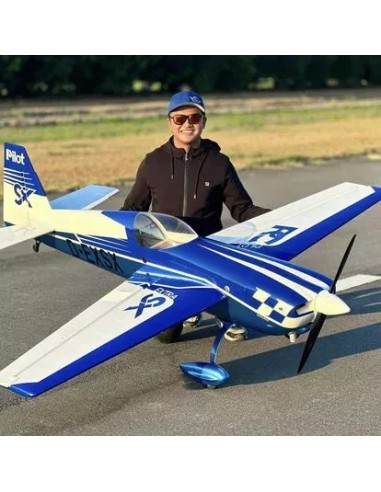 Pilot RC - Extra 330SX 75" (1900 mm), Kit ARF azul/blanco (Esquema 03)
