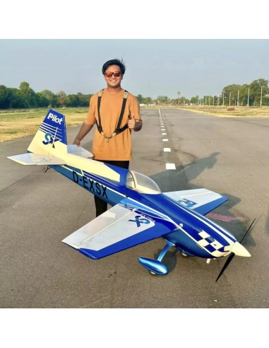 Pilot RC - Extra 330SX 75" (1900 mm), Kit ARF azul/blanco (Esquema 03)