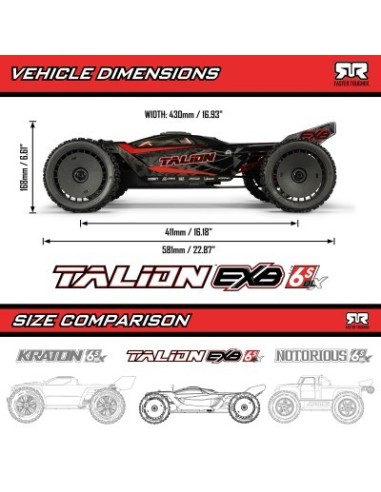 1-7 TALION 6S EXB 4X4 RTR Brushless Speed Truck Black