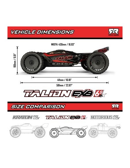 1-7 TALION 6S EXB 4X4 RTR Brushless Speed Truck Black