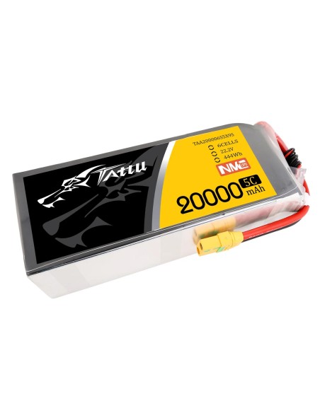 Paquete de baterías Lipo Tattu de estado semisólido de 20000 mAh, 22,2 V, 5C, 6S1P con conector XT90-S.