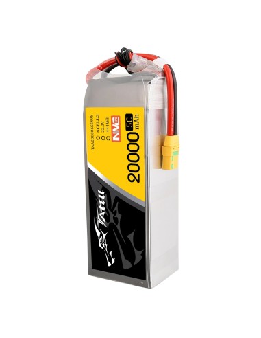 Paquete de baterías Lipo Tattu de estado semisólido de 20000 mAh, 22,2 V, 5C, 6S1P con conector XT90-S.