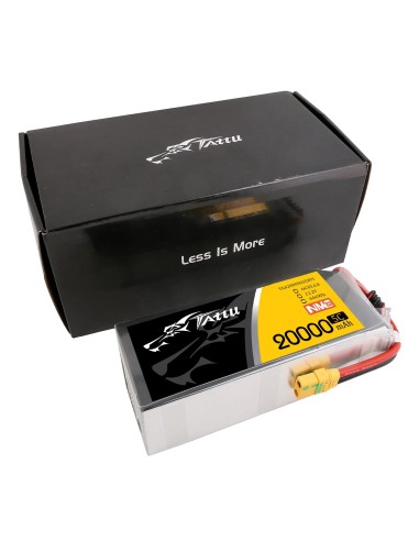 Paquete de baterías Lipo Tattu de estado semisólido de 20000 mAh, 22,2 V, 5C, 6S1P con conector XT90-S.