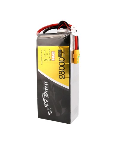 Batería Lipo Tattu de estado semisólido de 28000 mAh, 22,2 V, 5C, 6S1P con conector XT90-S.