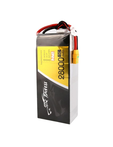 Batería Lipo Tattu de estado semisólido de 28000 mAh, 22,2 V, 5C, 6S1P con conector XT90-S.