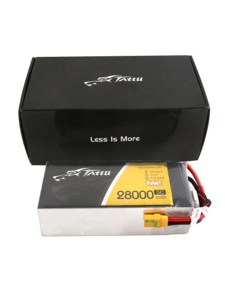 Batería Lipo Tattu de estado semisólido de 28000 mAh, 22,2 V, 5C, 6S1P con conector XT90-S.
