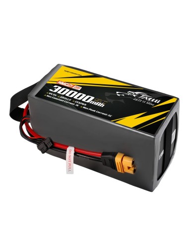 Paquete de baterías Lipo Tattu de estado semisólido de 300 Wh/kg, 30000 mAh, 5C, 44,4 V, 12S1P con AS150U-F