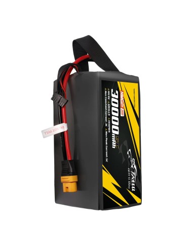 Paquete de baterías Lipo Tattu de estado semisólido de 300 Wh/kg, 30000 mAh, 5C, 44,4 V, 12S1P con AS150U-F
