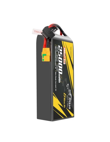 Paquete de baterías Lipo G-Tech de estado semisólido Tattu de 300 Wh/kg, 25000 mAh, 5C, 22,2 V, 6S1P con conector XT90S-F.