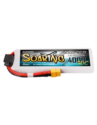 Batería Lipo Gens ace 4000mAh 2S 30C con conector XT60 | Serie Soaring | G-Tech
