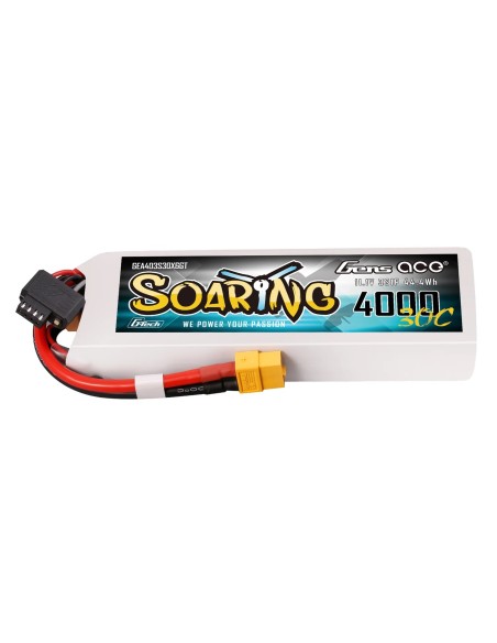 Batería Lipo Gens ace 4000mAh 3S 30C con conector XT60 | Soaring | G-Tech