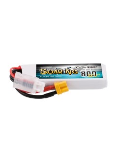 Batería Gens ace Soaring Lipo de 800 mAh, 2S, 7,4 V, 30C con conector XT30.