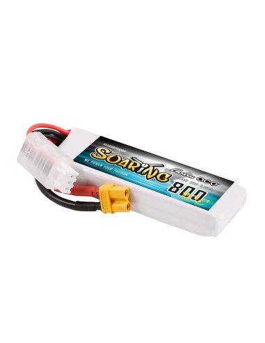 Batería Gens ace Soaring Lipo de 800 mAh, 2S, 7,4 V, 30C con conector XT30.
