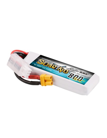 Batería Gens ace Soaring Lipo de 800 mAh, 2S, 7,4 V, 30C con conector XT30.