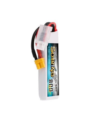 Batería Gens ace Soaring Lipo de 800 mAh, 2S, 7,4 V, 30C con conector XT30.