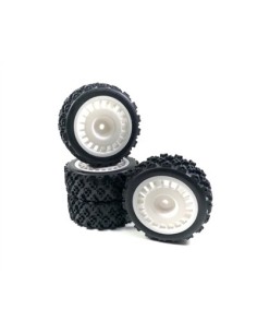 Wheel Set "Rally Block Design" 1:10 White 4