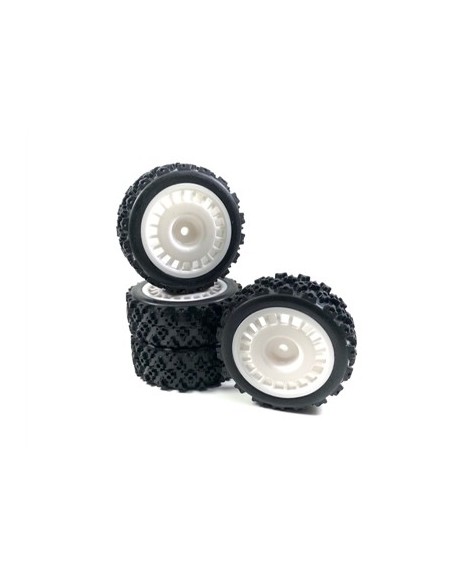 Wheel Set "Rally Block Design" 1:10 White 4