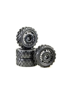 Wheel Set "Rally Block Design" 1:10 black