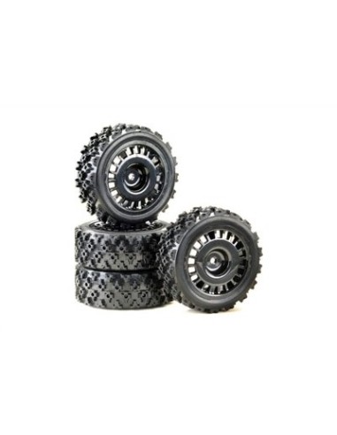 Wheel Set "Rally Block Design" 1:10 black