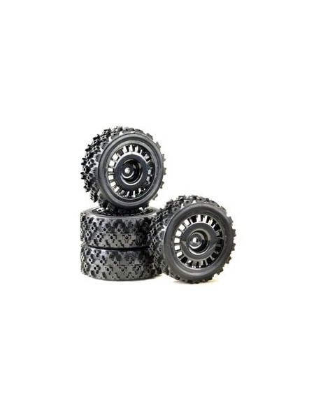 Wheel Set "Rally Block Design" 1:10 black