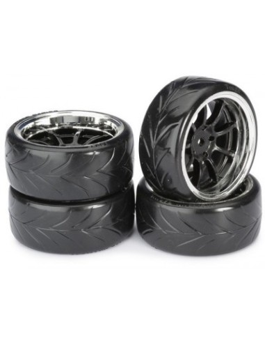 "Wheel Set Drift LP "" 9 Spoke / Profile A"" black/chrome 1: