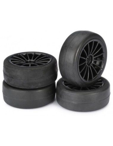 "Wheel Set Onroad ""15 Spoke / Slick"" black 1:10 (4 pcs)"