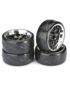 Wheel Set Drift LP " Comb / Profile A" black/chrome 1:10