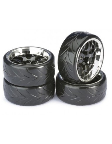 Wheel Set Drift LP " Comb / Profile A" black/chrome 1:10