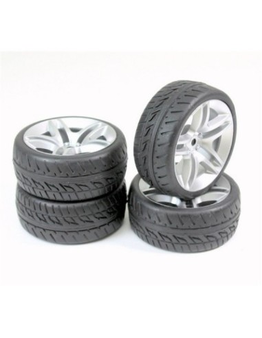 Wheel Set Onroad "10 Spoke / Profile" silver 1:10 (4)