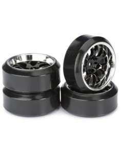 "Wheel Set Drift LP "" Comb / Profile C"" black/chrome 1:10