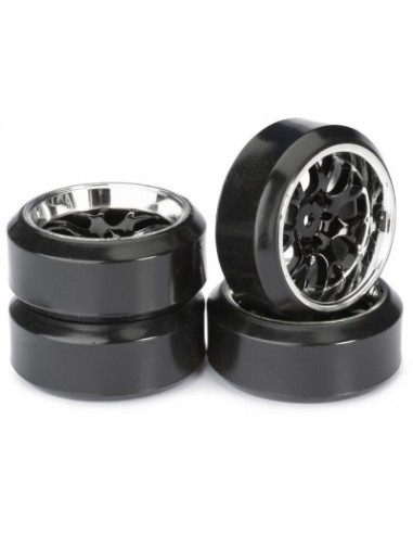 "Wheel Set Drift LP "" Comb / Profile C"" black/chrome 1:10