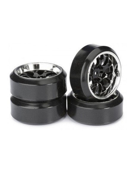 "Wheel Set Drift LP "" Comb / Profile C"" black/chrome 1:10