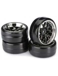 "Wheel Set Drift LP "" Comb / Profile B"" black/chrome 1:10