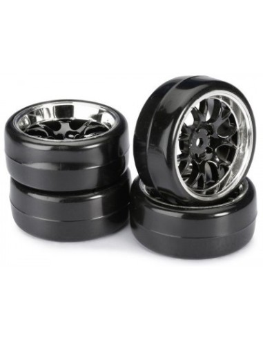 "Wheel Set Drift LP "" Comb / Profile B"" black/chrome 1:10