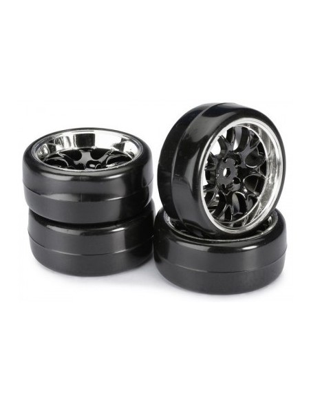 "Wheel Set Drift LP "" Comb / Profile B"" black/chrome 1:10