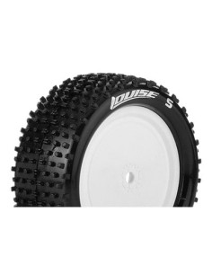 Louise RC - E-HORNET - 1-10 Buggy Tire Set - Mounted - Super Soft - White Wheels - Hex 12mm - 4WD - Front - L-T3170VWKF 2