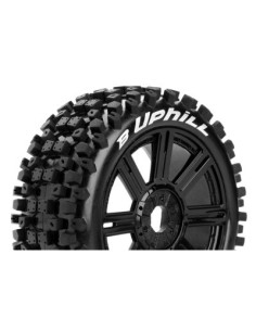 Louise RC - B-UPHILL - 1-8 Buggy Tire Set - Mounted - Soft - Black Spoke Wheels - Hex 17mm - L-T3271SB 2